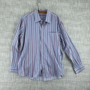 Alan Flusser Shirt Long Sleeve Button Down Mens XL striped 0200